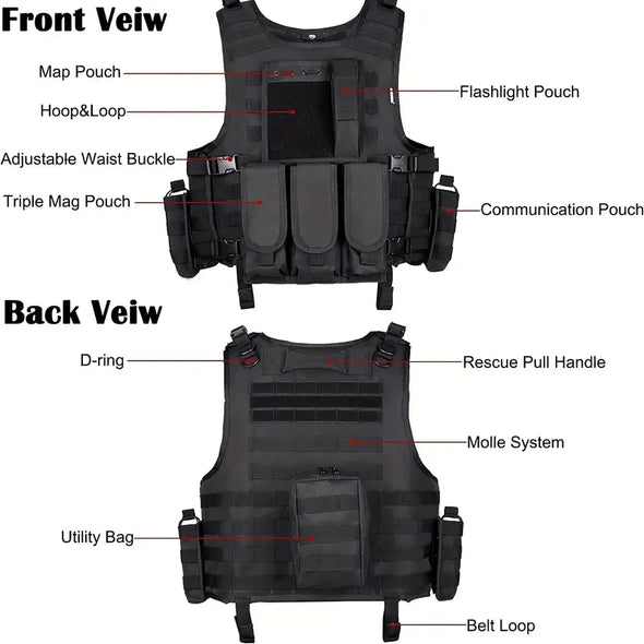 Yakeda - Vest With Pouches (Black)