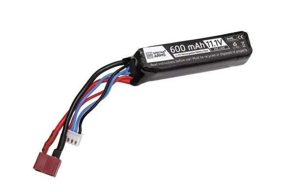 Specna Arms - LiPo 11.1V 600mAh 20/40C Battery for PDW - T-Connect (Deans)