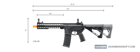 Lancer Tactical - Gen 3 10" KeyMod M4 Carbine Airsoft AEG Rifle with Delta Stock