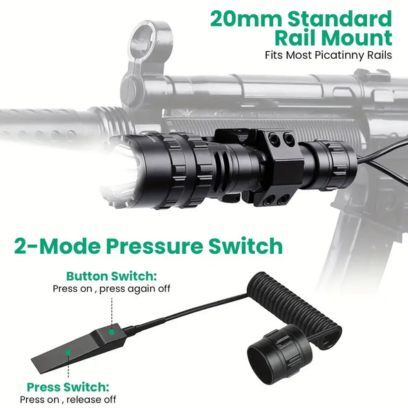 Tactical Flashlight LED Weapon Light 1600 Lumen