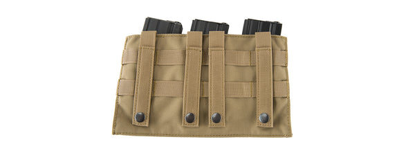 Lancer Tactical - 1000D Nylonh Molle Triple Mag Pouch (Tan)