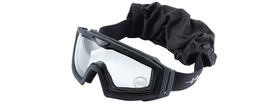 Lancer Tactical - Rage Protective Black Airsoft Goggles (CLEAR LENS)