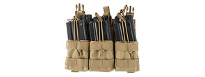 Lancer Tactical - Adaptive Hook And Loop Triple Dual Mag Pouch (Tan)