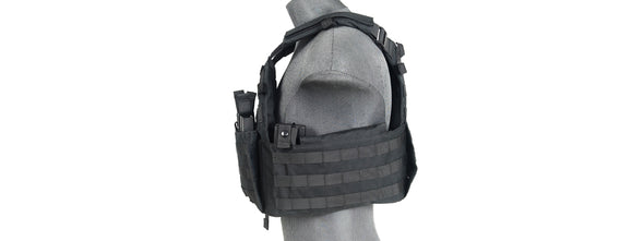 Tactical Vest w/ Triple Inner Mag Pouch (Black)