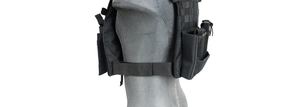 Tactical Vest w/ Triple Inner Mag Pouch (Black)