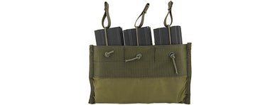 Lancer Tactical - 1000D Nylonh Molle Triple Mag Pouch Velcro (Green)