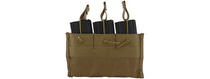 Lancer Tactical - 1000D Nylon Molle Triple Mag Pouch Velcro (Tan)