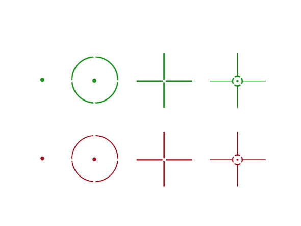 Lancer Tactical - Red & Green Dot Panorama Reflex Sight - 4 Reticles