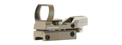 Lancer Tactical - Red & Green Dot Panorama Reflex Sight - 4 Reticles TAN