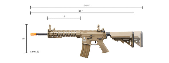 Lancer Tactical - Gen 2 10" Keymod M4 Carbine Airsoft AEG Rifle (Color:Tan)