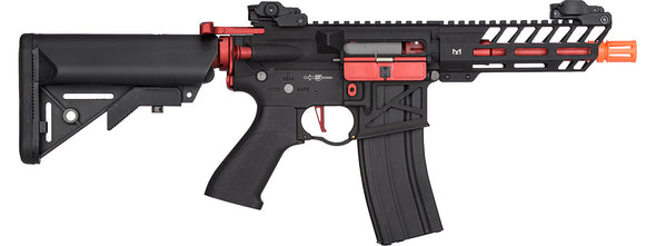 Lancer Tactical - Low FPS Enforcer Needletail Skeleton M4 Airsoft Rifle (Color: Black and Red)