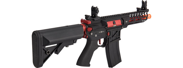 Lancer Tactical - Low FPS Enforcer Needletail Skeleton M4 Airsoft Rifle (Color: Black and Red)