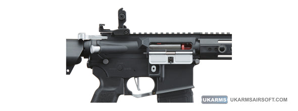 Lancer Tactical - Gen 2 Hellion M-LOK 7" Airsoft M4 AEG (Color: Black & Silver)(Battery and Charger Included)