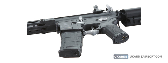 Lancer Tactical - Gen 2 Hellion M-LOK 7" Airsoft M4 AEG (Color: Black & Silver)(Battery and Charger Included)