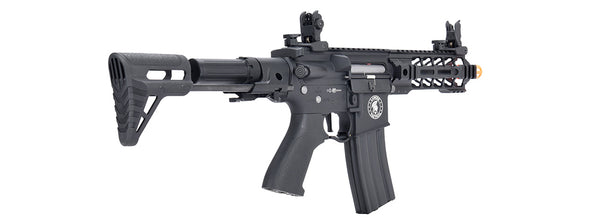 Lancer Tactical - Low FPS Proline Enforcer Battle Hawk 7" M4 Airsoft Rifle w/ PDW Stock (Color: Black)