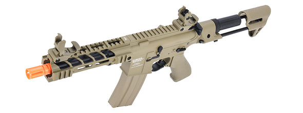 Lancer Tactical - Low FPS Proline Enforcer Battle Hawk 7" M4 Airsoft Rifle w/ PDW Stock (Color: Tan)