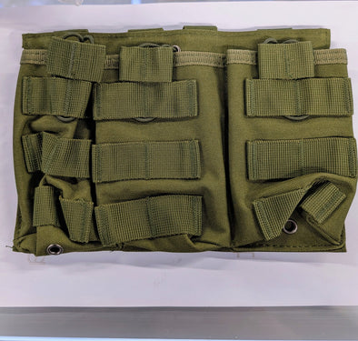 1 Heavy-Duty Triple Tactical MOLLE Magazine Pouch Green