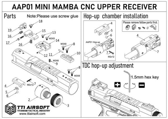 TTI - AAP-01 Mini Mamba CNC Upper with TDC Hop Up